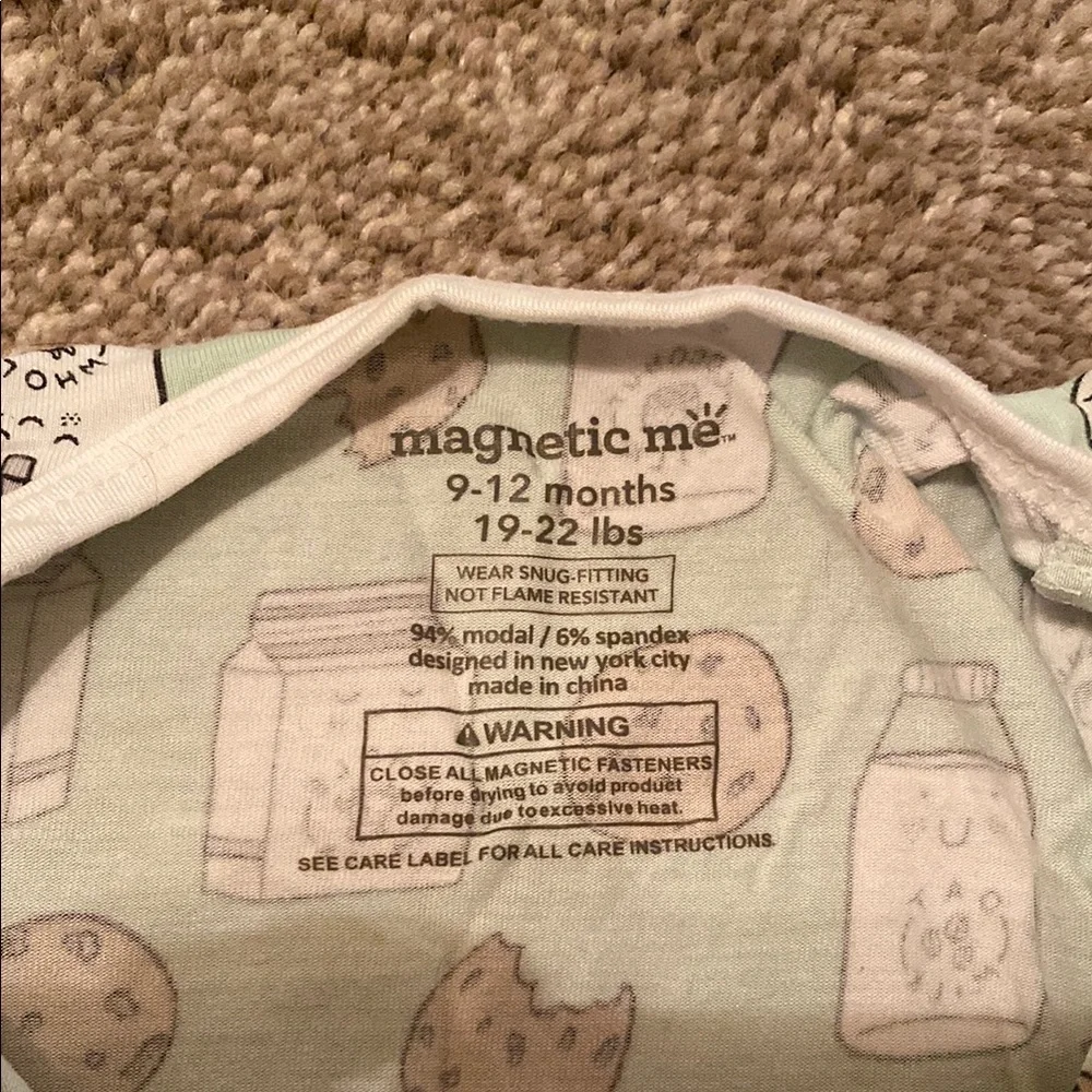 Magnetic Me Milk and Cookies One Piece Pajama - Picture 2 of 4